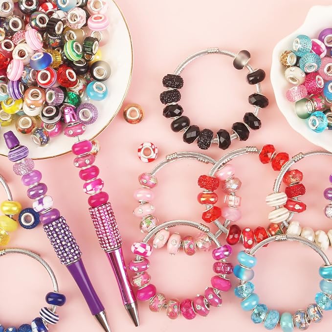 220 Pcs Large Hole Beads for Jewelry Making - Image 4