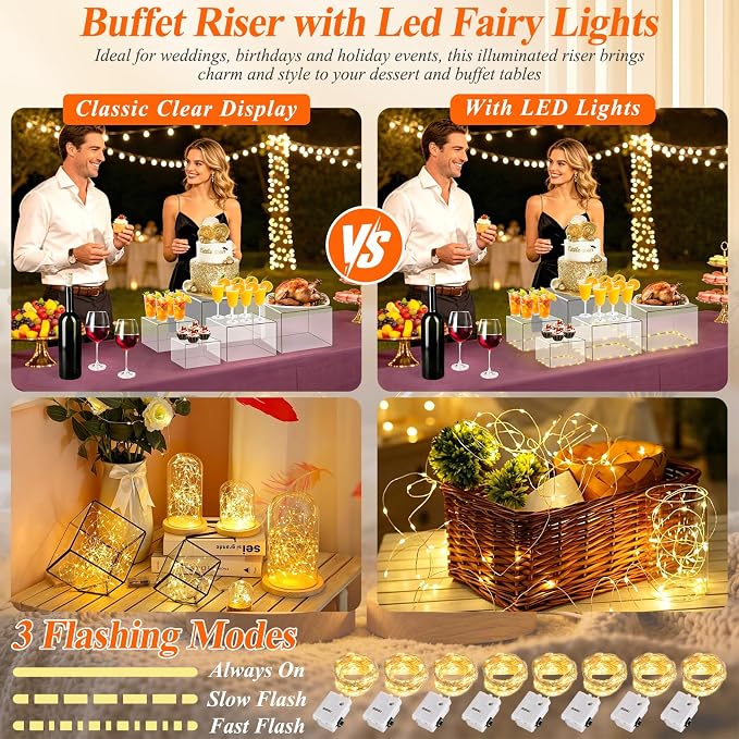 8 Pcs Clear Acrylic Buffet Risers - Image 3