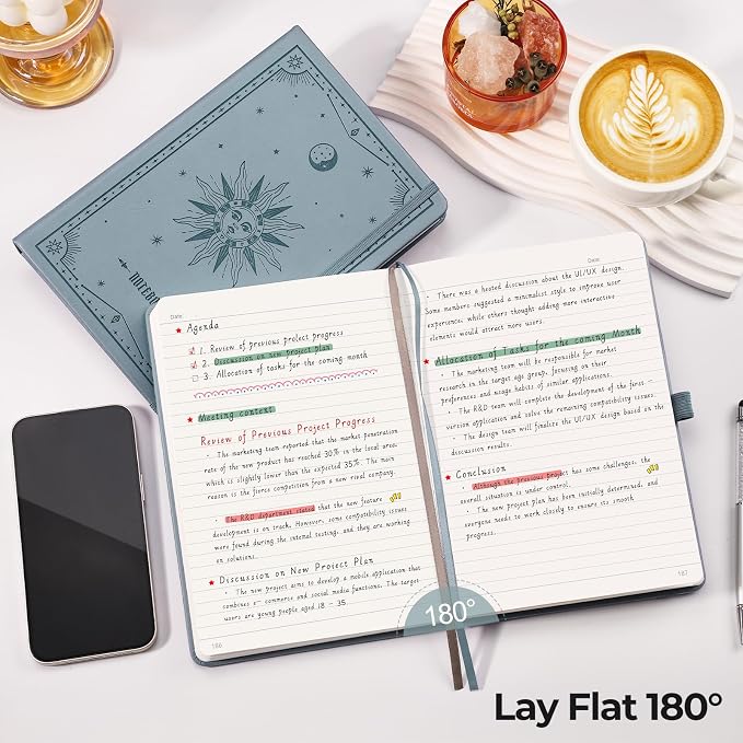 EMSHOI Lined Journal Notebook, 320 Numbered Pages, A5 Size | Leather Hardcover - Image 2