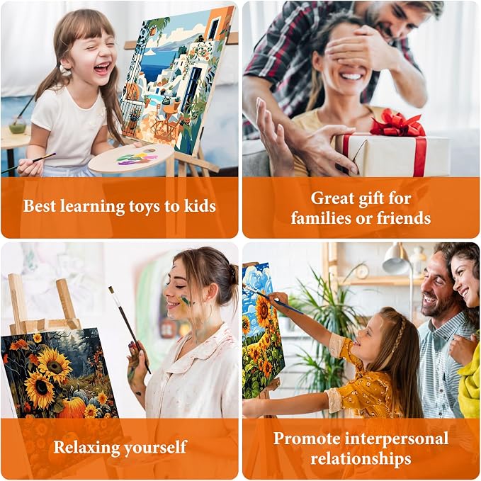 Fountor Paint by Numbers Kit for Adults Beginner, Countryside Sunset Adult - Image 7