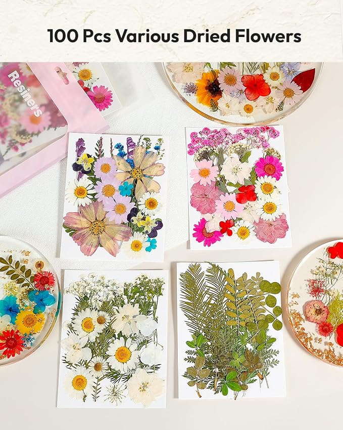 Dried Flowers, Resiners 100Pcs Pressed Flowers - Image 6