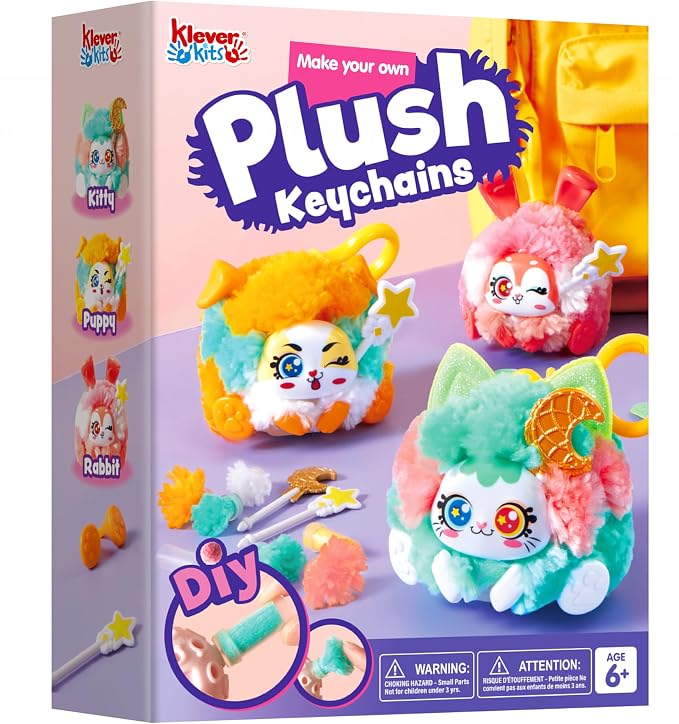 Klever Kits DIY Plush Keychain Making Craft, DIY Arts & Craft Set by KleverKits