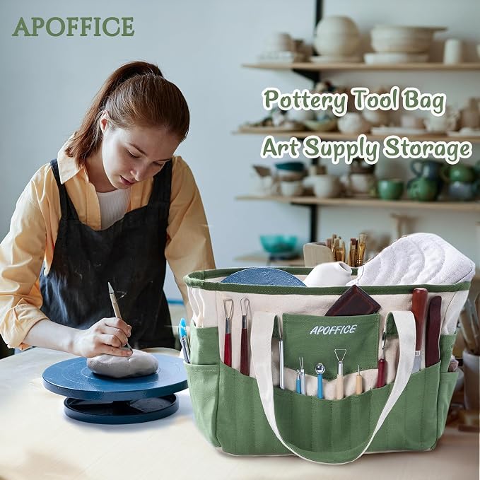 Pottery Tools Bag with Pockets for Clay Sculpting Tools, Ceramic Tools– Art - Image 5