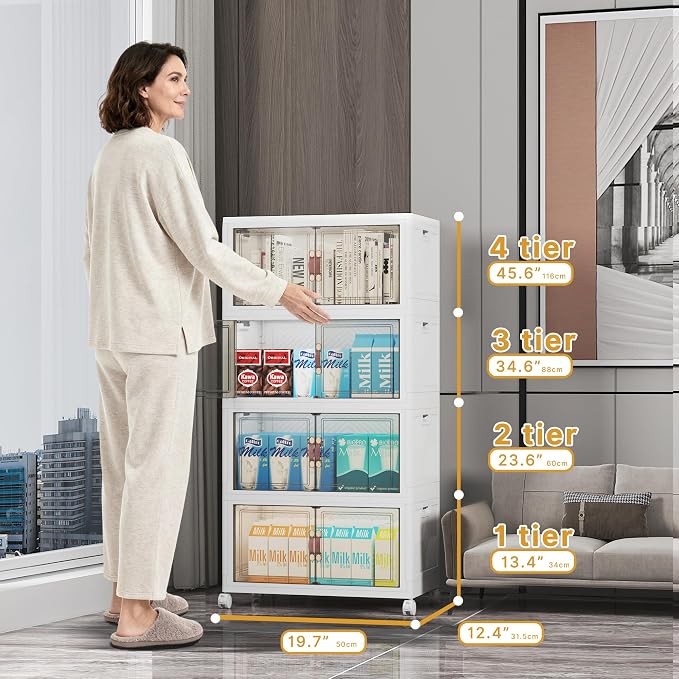 UAMFURI Stackable Storage Bins, 416QT Collapsible Drawers - Image 3