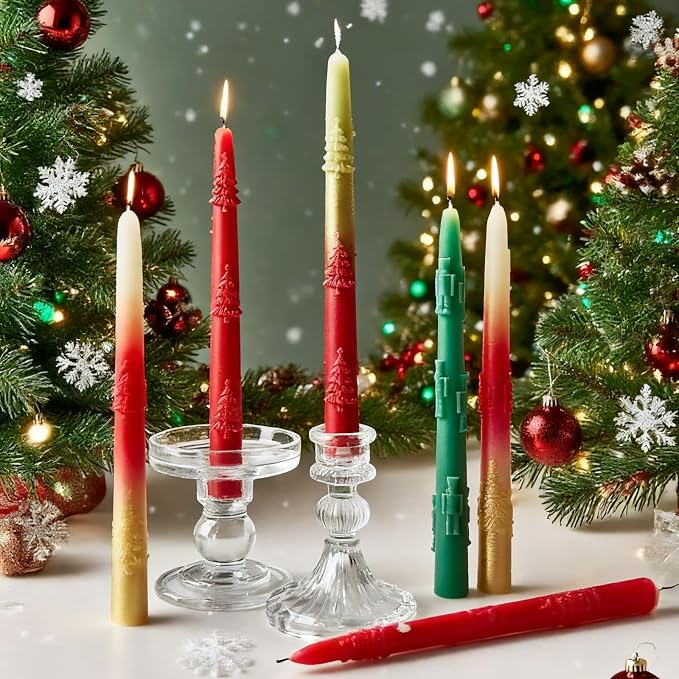2 PCS Christmas Long Candle Silicone Mold, Pillar Candlestick Candle Mold - Image 6