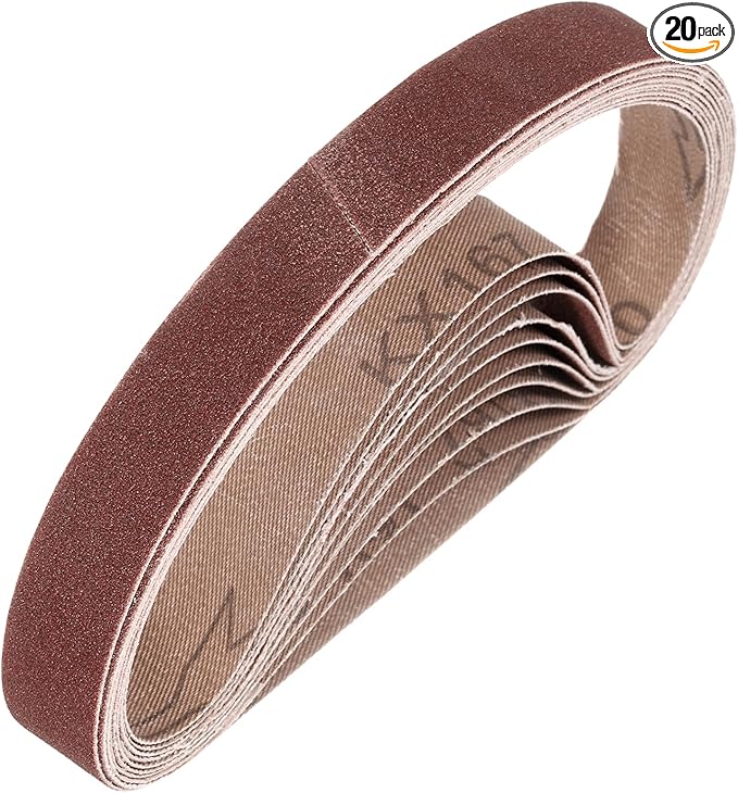 HARFINGTON 1/2 x 24 Inch Sanding Belts, 20 Pcs 120 Grit Aluminum Oxide Abrasive Belt Sander File Belt for Woodworking, Metal Polishing, Knife Sharpener