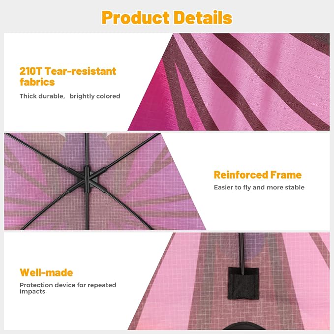 3 Pack Large Kites, Butterfly Delta Dragonfly Kites Easy to Fly | - Image 5