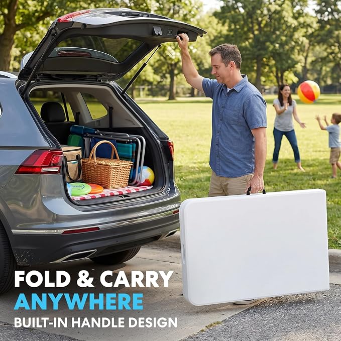 SIMPLI-Magic White Foldable Table, and Picnics - Image 6