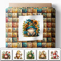 Gnome Patchwork Cotton Fabric Panel – 6 Designs 10×10 inch + Bonus Patchwork by FabricsTown