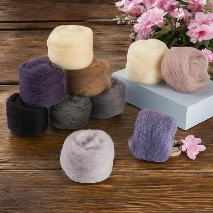 FASHEWELRY 1.76 oz Wool Roving for Needle Felting Kit 10 Colors Felting Wool - Image 5