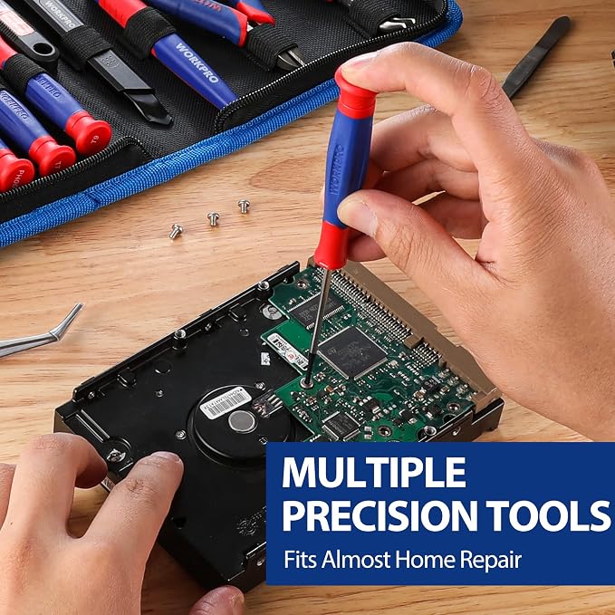 WORKPRO 33PCS Precision Repair Tool Set Includes Pliers Set, Screwdrivers Set - Image 5