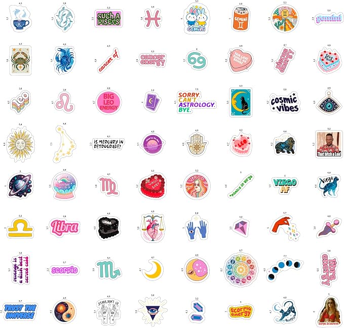 100Pcs Astrology Stickers for Water Bottle, Laptop - Image 4