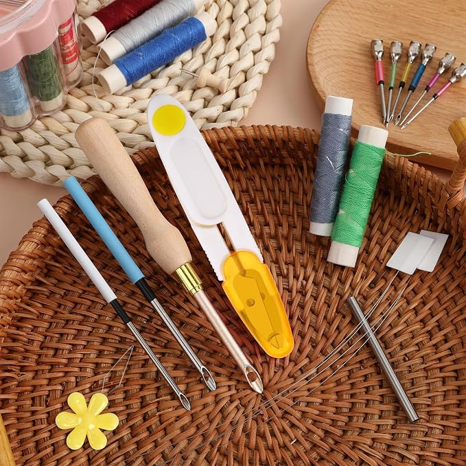 AUGSUN 13 Pcs Punch Needle Kit Embroidery Tool Set - Image 7