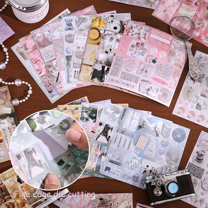 Girl's Japanese Retro Sticker Book, Nostalgic Theme - Image 5
