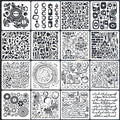 Cubist Stencils for Crafts Reusable Texture Stencils Mixed Media Layering by SUNVERSE