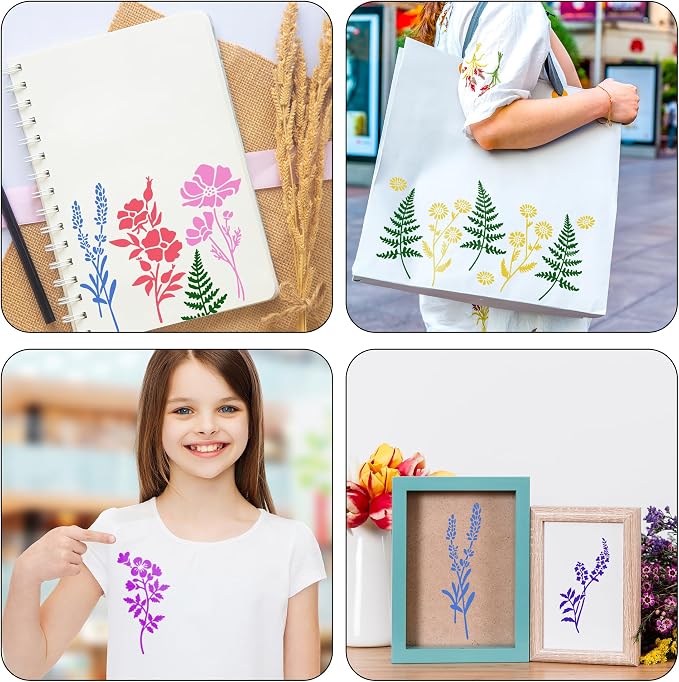 Stencils for Painting, Botanical Flower Patterns for Furniture & Walls - Image 5