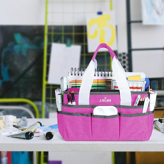 JJRING Craft Organizer Tote Bag, Art Storage Caddy - Image 2