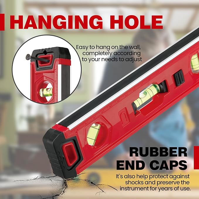 KATA Torpedo Level Magnetic with Light: 9 Inch Shockproof Small Leveler Tool with Ruler - 3 Bubbles Spirit Level with Extra 2 Line Bubble Vials - Plumbing Levelers for Hanging Pictures Home Renovation