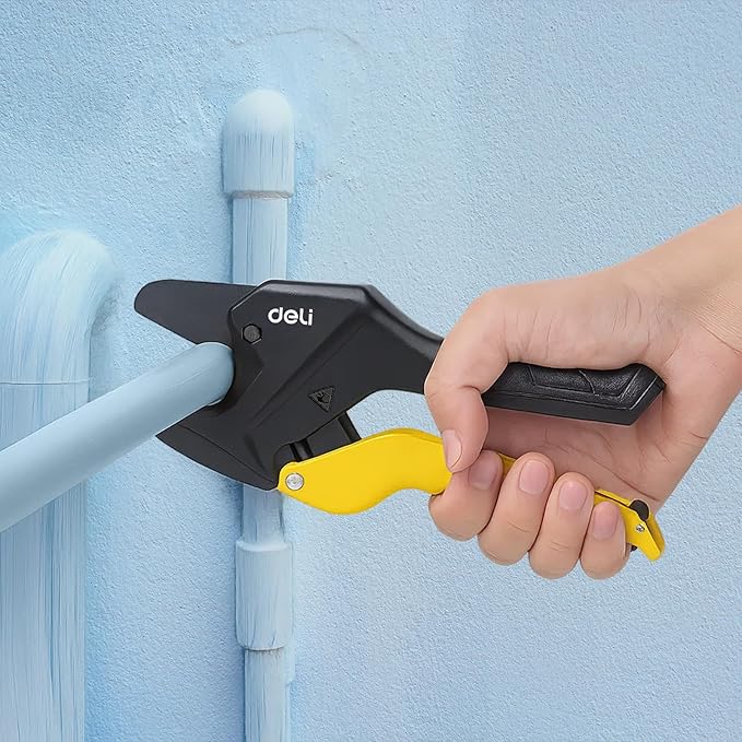 DELI PVC Pipe Cutter, Up to 2-1/2", Ratchet Pipe Shears Heavy-Duty, Pex Cutting Tool for Cutting PEX, PVC, PPR Plastic Hoses and Plumbing Pipe