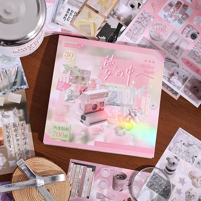 Girl's Japanese Retro Sticker Book, Nostalgic Theme - Image 2