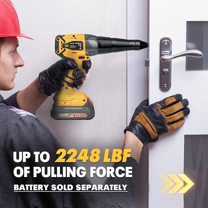 Cordless Rivet Gun Compatible with Dewalt 20V MAX Battery(Tool Only), 2248Lbf Electric Brushless Blind Riveter Tool, Pop Rivet Tool, Heavy Duty Automatic Riveter for 3/32", 1/8", 5/32",1/5" Rivets