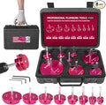 Premium 8Pcs PVC Pipe Reamer Kit - Complete Reamer Set, Fits Standard 1/2" Drills, Includes P3/4", 1", 1-1/4", 1-1/2", 2", 2-1/2", 3", 4" For Standard 1/2" Drills, Ideal for PVC, CPVC, ABS Pipes