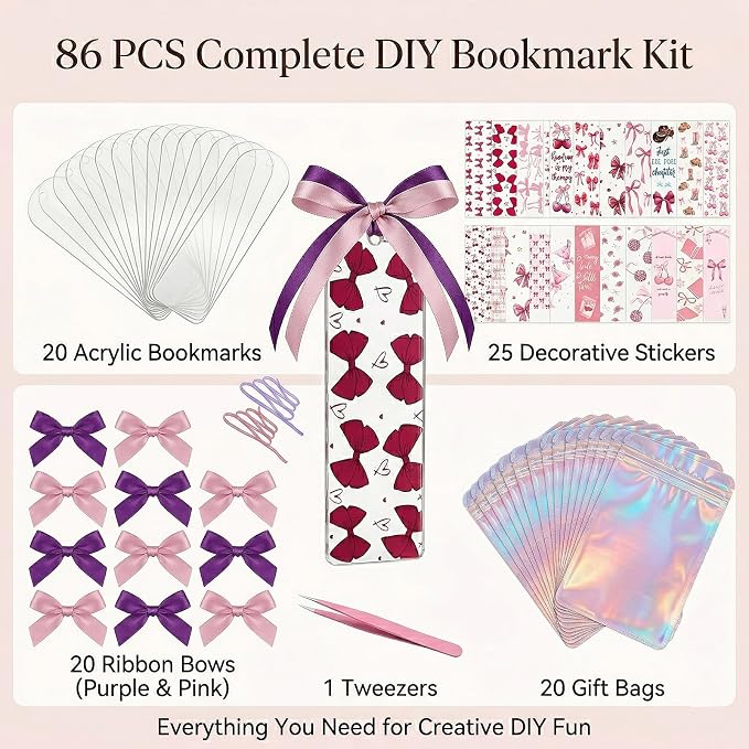 Acrylic Bookmark Blanks, 1.37x5.5 Clear Acrylic Bookmarks, UV DTF Decals - Image 2