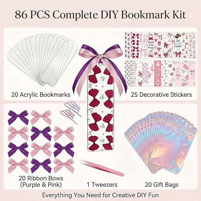Qrhky Acrylic Bookmark Blanks, 1.37x5.5 Clear Acrylic Bookmarks, UV DTF Decals - Image 2