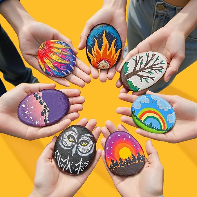 Simetufy 25 Pcs Large Rocks for Painting, 4-5 Inch River Rocks Painting Stones - Image 6