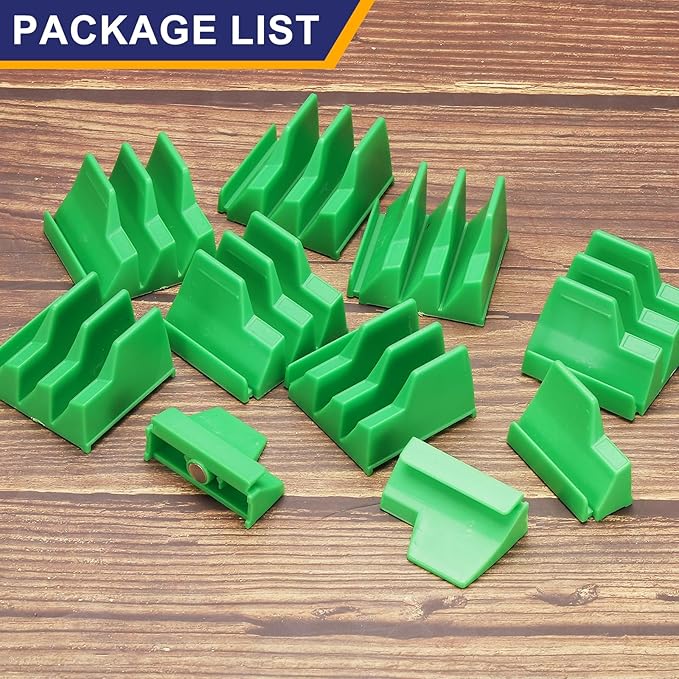 PATIKIL 46pcs Magnetic Wrench Organizer for Tool Box, Magnetic Modular Wrench Organizer Holder Toolbox Universally for 46 Tools Drawer Chest Ratcheting Offset Wrenches, Green