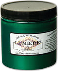 Jacquard Lumiere 8oz Fabric Paint Pearlescent Emerald by Jacquard