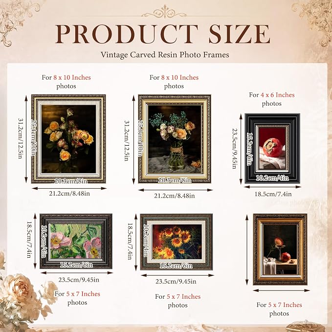 Wonderjune 15 Pcs Vintage Picture Frames Set - Image 3