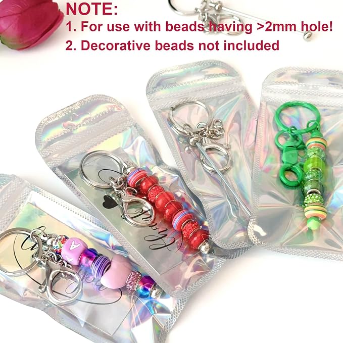 42/84/126 Pcs Beadable Keychain Bars Bulk Blank DIY Beaded Keychain Making - Image 7