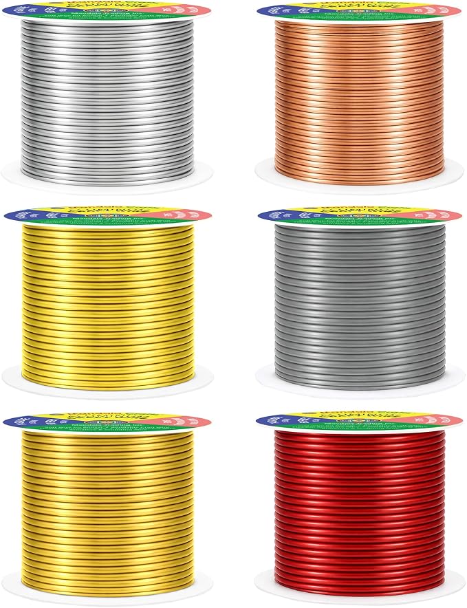 Mandala Crafts 14 GA Gray Copper Red Assorted Anodized Aluminum Craft Wire | - Image 2