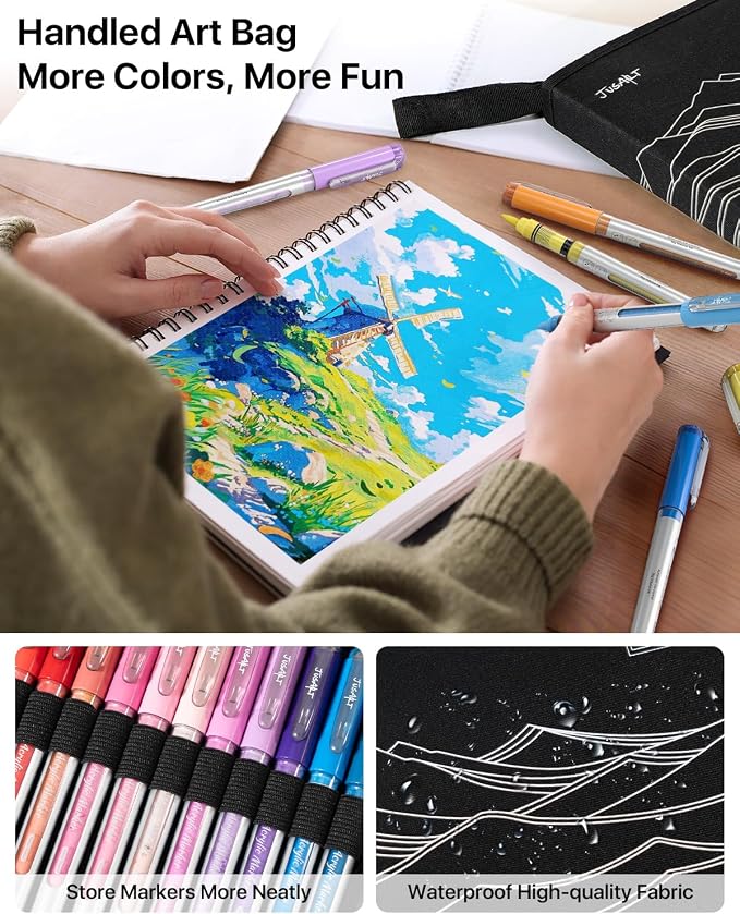 JusArt 48 Colors Acrylic Paint Markers - Image 6