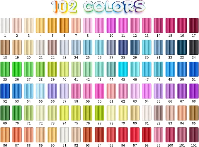 Aestd-ST Polymer Clay 102 Colors, Oven Bake Modeling Clay - Image 6