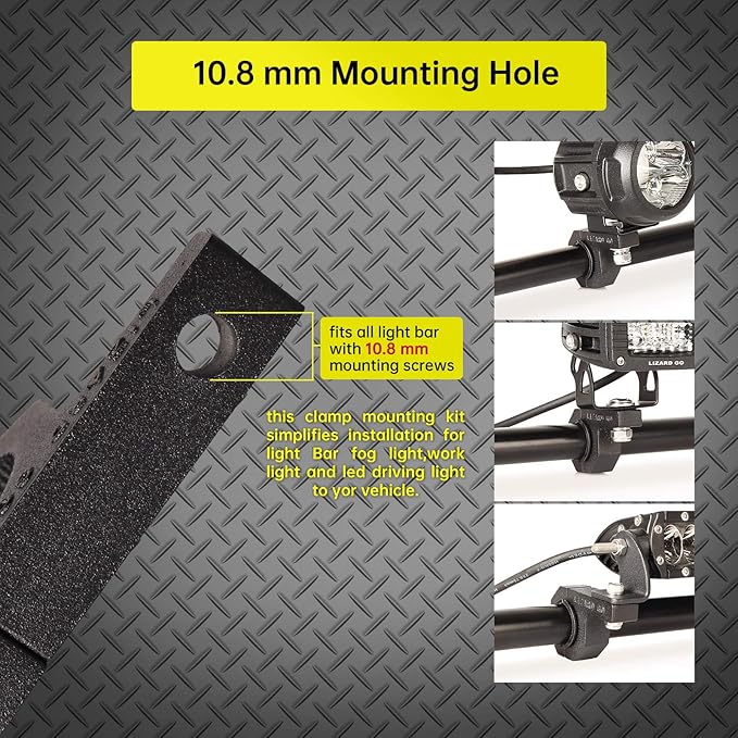 Roll Bar Clamps - 4Pack,Horizontal Roll cage Clamp 2.25in 2.375in 2.5in 2.625 inch,Bumper Mount Bracket Bull Bar Clamp for LED Light Bar,Cube Lights,ATVs Whips (2.25~2.625" Clamps)
