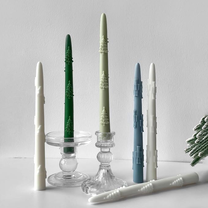 2 PCS Christmas Long Candle Silicone Mold, Pillar Candlestick Candle Mold - Image 7