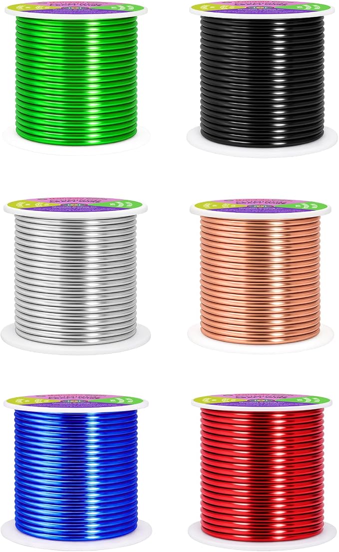 Mandala Crafts 8 GA Black Red Green Assorted Anodized Aluminum Craft Wire | 120 - Image 2