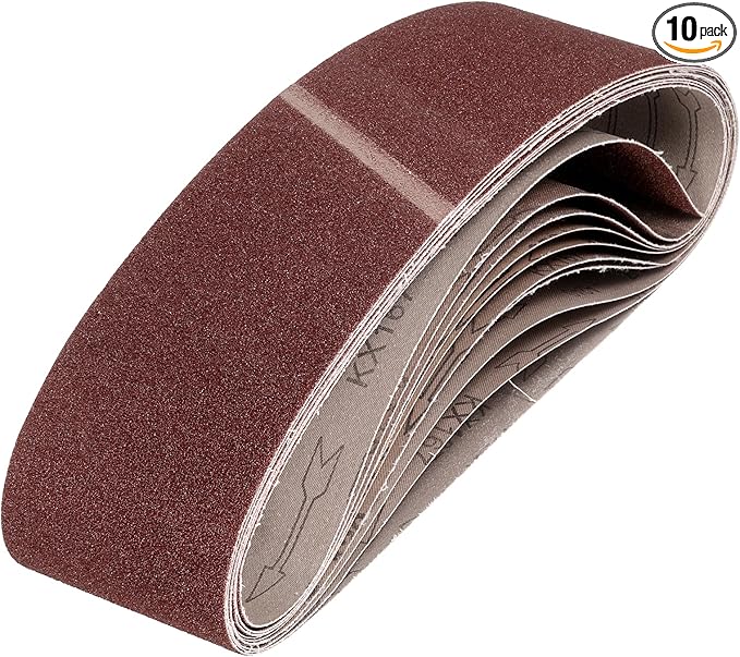 HARFINGTON 3 x 24 Inch Sanding Belts, 10 Pcs 60 Grits Aluminum Oxide Abrasive Belt Sander File Belt for Woodworking, Metal Polishing, Knife Sharpener