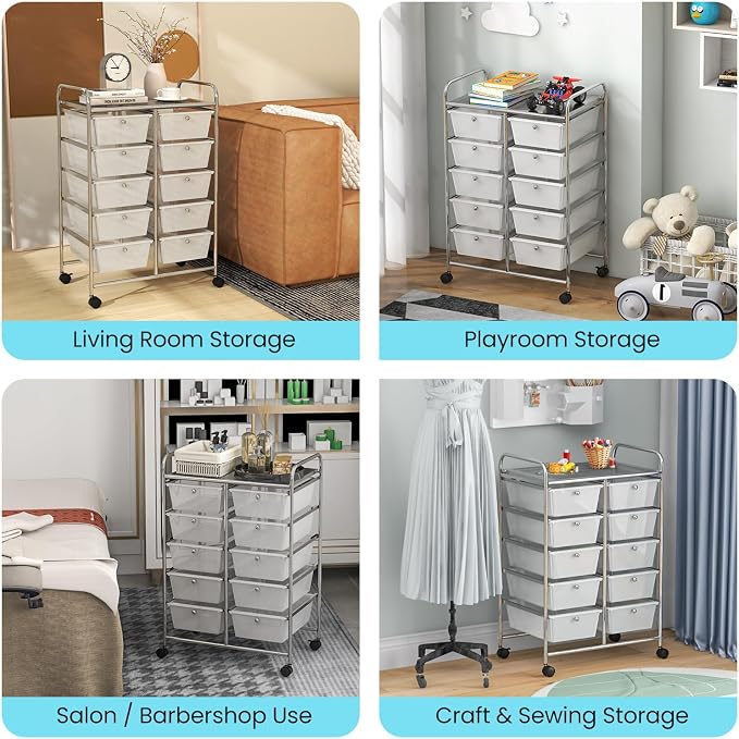 BECOMFORT 10-Drawer Rolling Cart - Image 7