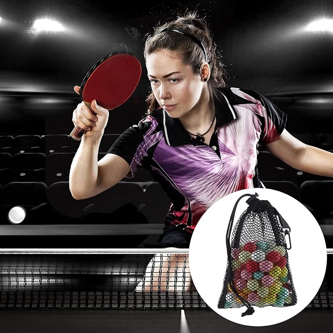 8 Pieces Black Mesh Drawstring Bags - Image 5