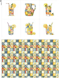 Summer Lemon Patchwork Cotton Fabric Panel – Six 10×10 inch Designs + Bonus by FabricsTown