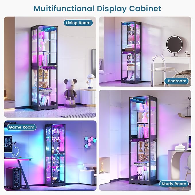 Dystler 2 Pack Glass Display Cabinet - Image 8