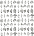 WOCRAFT 60pcs Antique Silver Tree Leaf Bracelet Charms by WOCRAFT