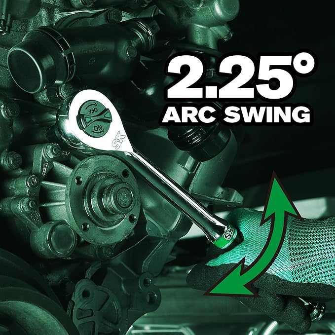 SK 1/2" Drive Ratchet Handle, 160-Position 2 Pawl Ratchet, Premium CR-V Construction, with Contoured Handle
