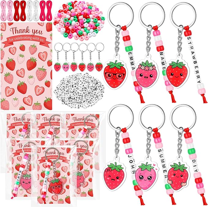 Suncalla 996 Pcs 24 Set Strawberry Keychain Making Kit DIY Charm Crafts | by Unknown