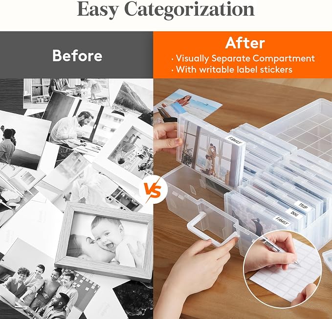Lifewit 16 Pcs Photo Storage Box, Photo Albums 4x6 Pictures, Acid-Free - Image 4