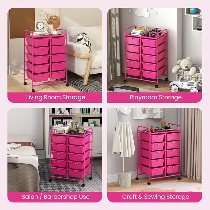 BECOMFORT 10-Drawer Rolling Cart - Image 7