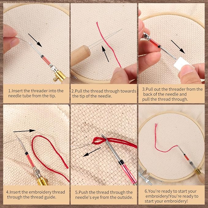 14 Pcs Punch Needle Kit with Storage Box, Adjustable Punch Needle Tool Includes - Image 4